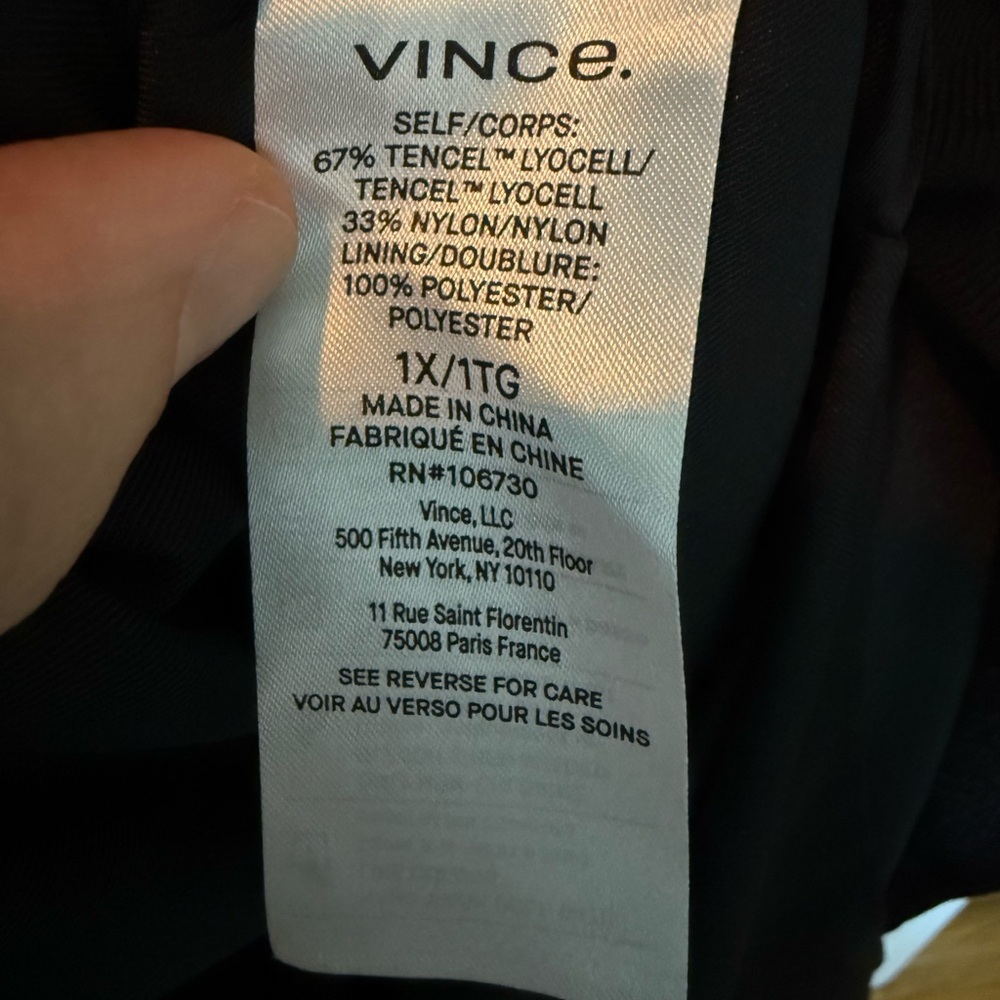 Vince Black Smocked Tiered Midi Dress plus 1X - Picture 6 of 13